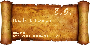 Babák Oberon névjegykártya